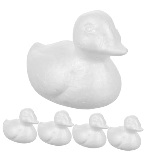 minkissy 5 Stück Teiliges Weißes Polystyrol Schaumstoff Ente Formstabil für DIY Bastelprojekte Schaumstoff Enten für Blumenarrangements Handbemalung Hochzeits und Feiertagsdekorationen von minkissy