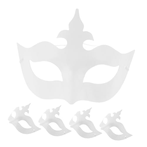 minkissy 5 Stück Weiße Diy Papier Halbmaske für Maskerade Ausmalbare Maske für Karneval Geburtstag und Kreative Feiern für Diy Projekte und Bastelideen von minkissy