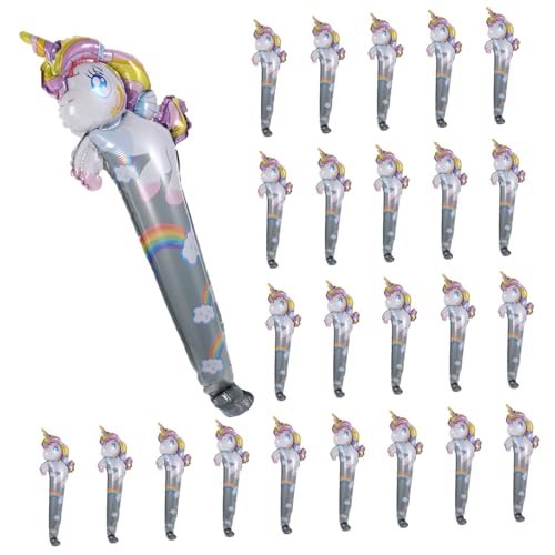minkissy 50 Stück Handliche Einhorn Folienballons aus Aluminiumfolie Langlebig und Leicht für Geburtstagsfeiern und Partydekorationen Tragbar für Drinnen und Draußen Charmantes Design für von minkissy