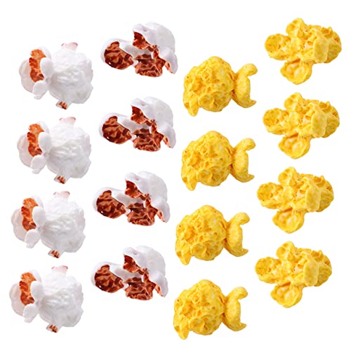 minkissy 50 Stück Künstliche Popcorn Deko aus Premium Harz Realistische Imitation für DIY Popcorn Requisiten Landschaftsdekoration Farblich Gemischt für Party und Heimdeko von minkissy