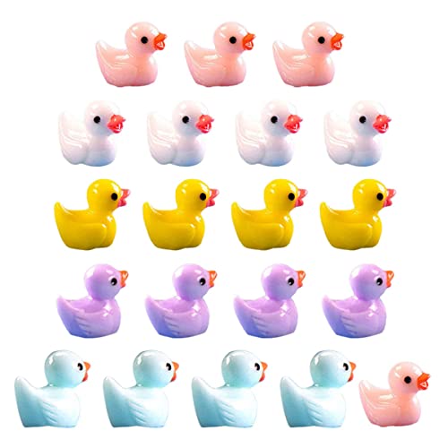 minkissy 50 Stück Miniatur Enten Figuren aus Harz Kreative Dekoration für Bonsai und Mikrolandschaften Farben Je für Garten DIY Projekte und Lernspielzeug von minkissy