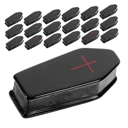 minkissy 50 Stück Miniatur Sarg Halloween Deko Set Harz Micro Landschaft Grabstein Figuren Realistische Mini Coffins für Puppenhaus Büro Party Festliche Atmosphäre von minkissy