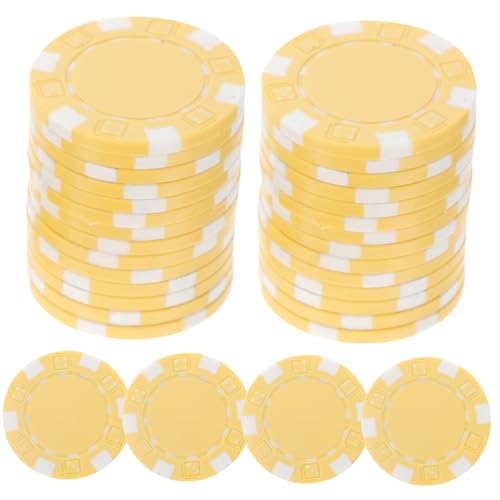 minkissy 50 Stück Poker Chips Kunststoff Runde Spielchips Zählchips Robust Langlebig Für Pokerabend Spielparty Zubehör von minkissy