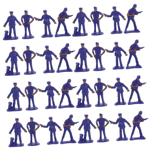 minkissy 50 Stück Polizeifiguren Set für Garten und Sandtisch Dekoration Miniatur Polizeibeamte und Polizeistation Modelle für Realistische Szenen und Dioramen Robust und Langlebig von minkissy