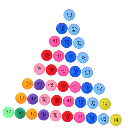 minkissy 50 Stück Teiliges Bunte Nummerierte Raffle Spielbälle aus Leichtem Kunststoff Farbige Party Losbälle Kompakte Langlebige Ziehball Kugeln für Gewinnspiele und Spielabende von minkissy