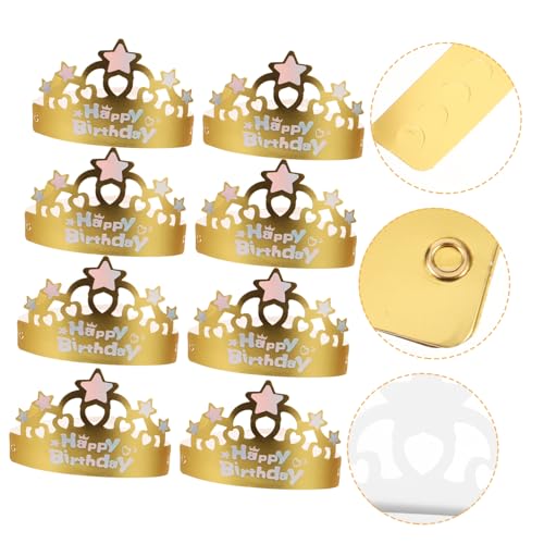 minkissy 50 Stück Teiliges Faltbare Goldene Papier Kronen Geburtstagsmützen für Erwachsene Rutschfeste Partyhüte als Foto Requisiten und Festliche Dekoration für Geburtstagsfeiern von minkissy