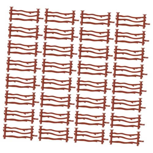 minkissy 50 Stück Teiliges Robustem Kunststoff Realistische Simulation DIY Farmzäune für Sandtische und Miniaturbauernhöfe Vielseitiges Zubehör für Schleichtiere und Stallspielzeuge von minkissy