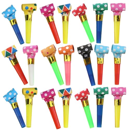 minkissy 50 Stück Wiederverwendbare Partytröten Lustige Bläser für Geburtstagsfeiern Feierlichkeiten und Noisemaker für Erwachsene Bunte Designs für Mehr Spaß von minkissy