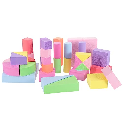 minkissy 52 Stück Teiliges Geometrische Bausteine aus Eva für Kleinkinder Kreatives Lernspielzeug Motorik und Kognitiven Fähigkeiten für Geburtstagsfeiern und Feste von minkissy