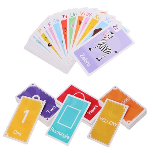 minkissy 58 Stück Teiliges Lernkartenset für Bunte Früherziehungskarten mit Wörtern Formen Farben Zahlen und Buchstaben Robustes Klare für Zuhause Schule Unterwegs Spielerisches Lernen für von minkissy