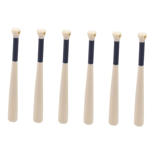 minkissy 6 Mini-baseballschläger: Puppenhauszubehör, Kleine Sportrequisiten – Simulation Eines Schlägermodells Aus Holz – Ideal Für Baseballfans Und Modellliebhaber von minkissy
