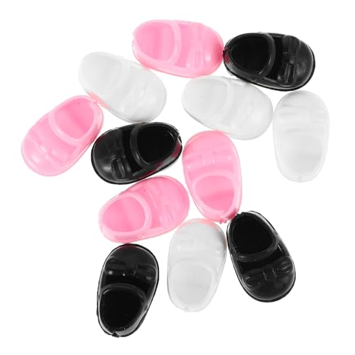 minkissy 6 Paare Miniatur Puppenschuhe Bunte Flache Schuhe für Kleine Puppen für Kreative Spielmöglichkeiten und Vielseitige Kombinationen Puppenzubehör von minkissy
