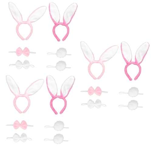 minkissy 6 Sätze Kaninchen-Anzug bunny kostüm hasenkostüm für gefüllter Hasenplüsch Osterhasen-Stirnband kuscheltier schickes Kleinkinderkleid Halloween-Fliege- Erwachsener von minkissy