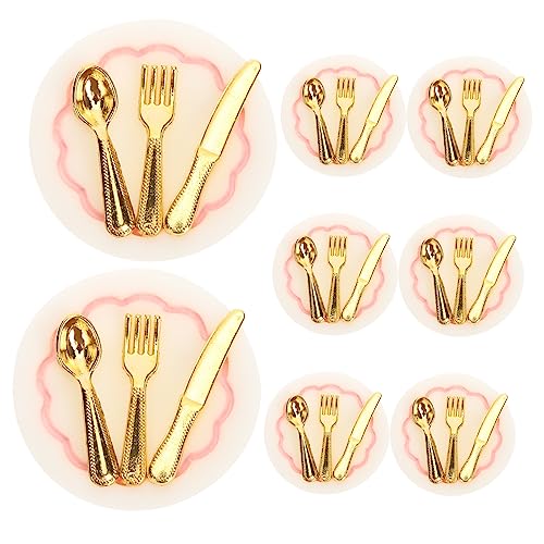 minkissy 6 Sätze Teiliges Mini Puppenhaus Besteckset mit Messer Löffel Miniatur Küchenzubehör für Detailreiche Mini Essgeschirr Dekoration für Puppenhaus und Basteln von minkissy