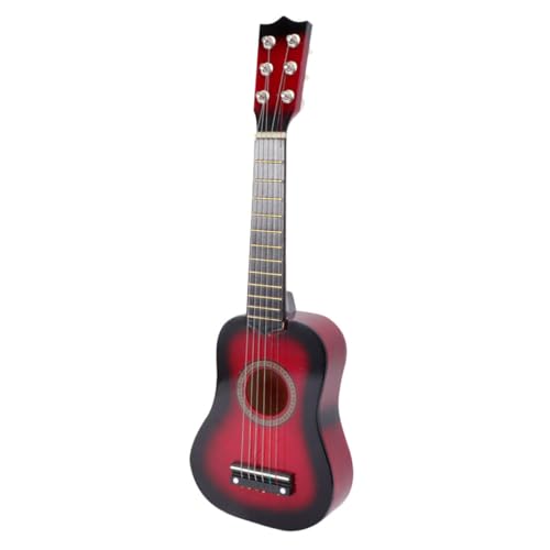 minkissy 6 Saiter Gitarre Holzspielzeug Saiten Einstellbare Gitarre Musikinstrument Für Jungen Mädchen Kreativität Hand Augen Koordination Musikspielzeug von minkissy
