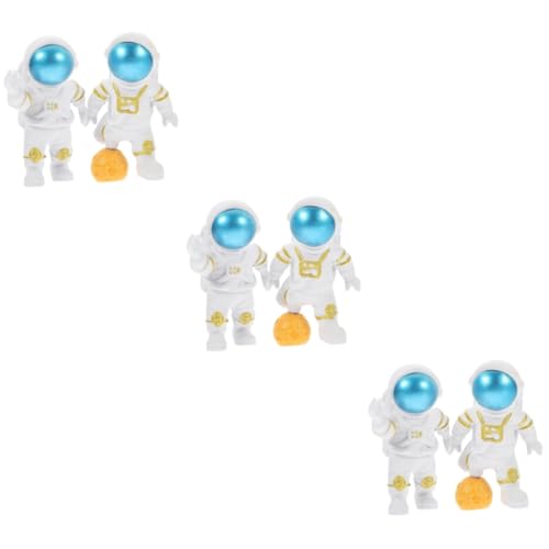 minkissy 6 Stück Astronauten Ornamente Astronauten Zubehör Sitzen Miniatur Astronauten Figuren Betta Aquarium Zubehör Betta Fisch Spielzeug Fisch Tank Dekorationen Haushaltsbedarf PVC von minkissy