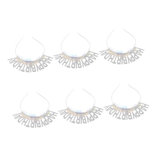 minkissy 6stücke Geburtstagsstirnband Für Mädchen Party-haaraccessoires Glitzerndes Happy Birthday-kopfhörer-design Accessoires Für Geburtstagsfeiern Haarband von minkissy