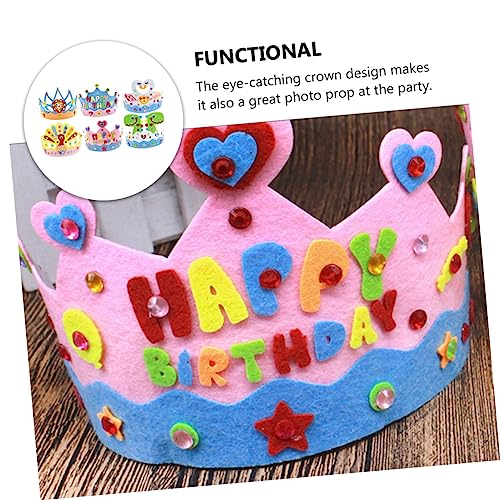 minkissy 6 Stück Kindergeburtstags Bastelset aus Leichte Diy Kopfbedeckung für Mädchen Bunte Krone Haarreif zum Geburtstag Shower Fotorequisiten und Partyspaß von minkissy