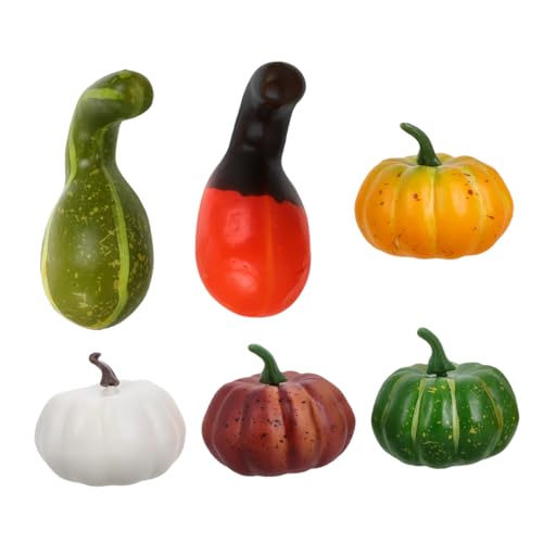 minkissy 6 Stück Künstliche Kürbisse Realistische Herbstdekoration für Tisch Thanksgiving und Fotorequisiten Lifelike Detailierung Einzigartiges Design für Deko von minkissy