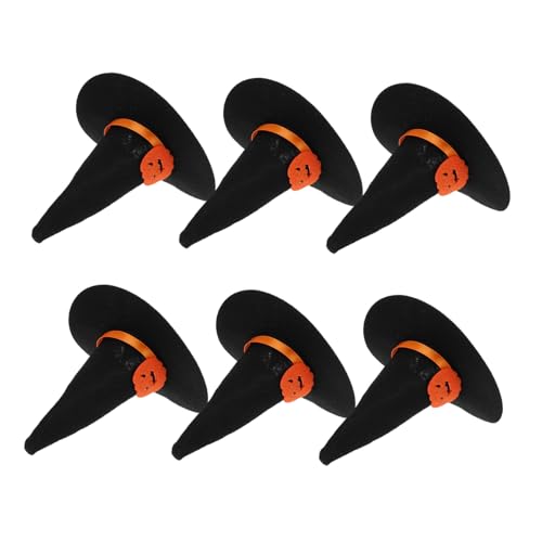 minkissy 6 Stück Mini Filz Hexenhüte Halloween Deko für Puppen Weinflaschen Partys Kleine Hüte für Vielseitige Bastelideen und Dekorationen von minkissy