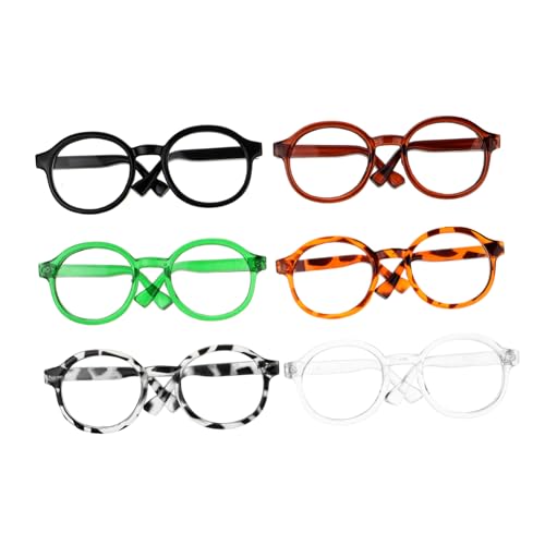 minkissy 6 Stück Mini Puppenbrillen Teiliges Dekorative Brillen für Puppen Leicht und Robust Stylische Accessoires für Rollenspiele Geeignet für Verschiedene Puppenstile von minkissy