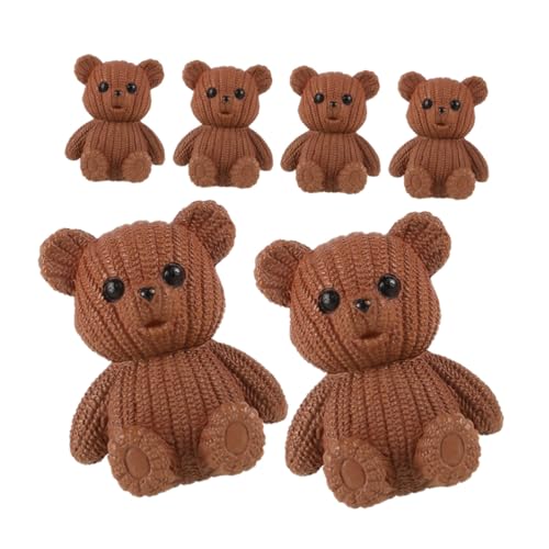 minkissy 6 Stück Miniatur Bären Figuren aus Langlebigem PVC Niedliche Tisch und Kuchendeko Vielseitige Mini Dekoration für Mikro Landschaften Partygeschenke und Kreative Wohnaccessoires in von minkissy