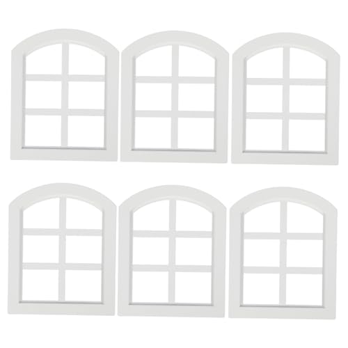 minkissy 6 Stück Miniatur Maßstab Realistisch Gestaltete Kleine Fenster für DIY Puppenhaus Dekoration und Innenraumgestaltung von minkissy