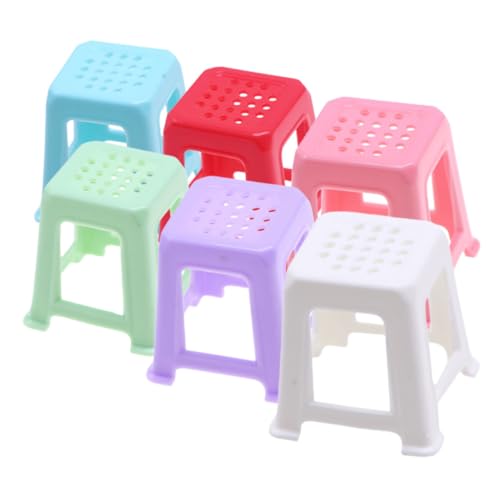 minkissy 6 Stück Miniatur Puppenhaus Hocker Teiliges Mini Stühle Dekoration für Basteln und Gartenmodelle Realistische Puppenmöbel Zubehör für DIY und Innenraumgestaltung von minkissy