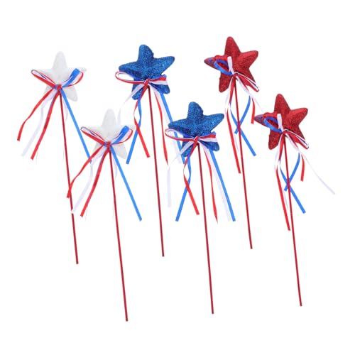 minkissy 6 Stück Patriotische Schleifen Sticks für Feiern und Gedenktage Rot Weiß Blau Vielseitige Deko für Partys minkissy 6 Stück Patriotische Schleifen Sticks für Feiern und Gedenktage Rot Weiß Blau Vielseitige Deko für Partys von minkissy