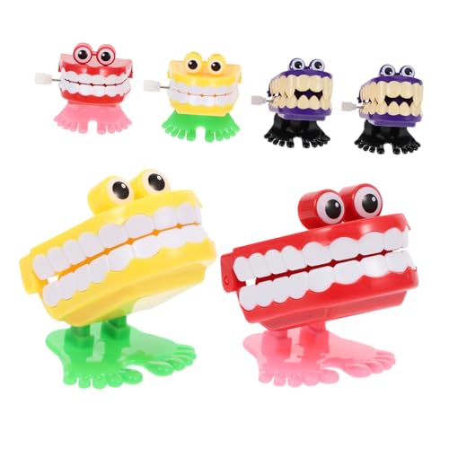 minkissy 6 Stück Spielzeugsprungspielzeug Zahnen Spielzeuge Lustiges Partyspielzeug Aufzieh Lustiges Zahnspielzeug Urlaubsspielzeug Zum Aufziehen Kleine Aufziehspielzeuge Abs von minkissy