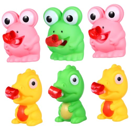 minkissy 6 Stück Squeeze Toys Quetschspielzeug Frosch Dinosaurier Lustige Stressabbau Spielzeuge für Partys Bürodekoration und Mit Weichem TPR Material Farben Zufällig Zufällige Farbe von minkissy