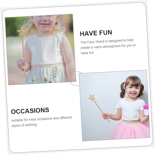 minkissy 6 Stück Sternförmige Feenstäbe Glitzernde Zauberstäbe für Kindergeburtstag Cosplay Party Kostüm Zubehör Goldfarben Handheld Engel Stab Requisiten von minkissy