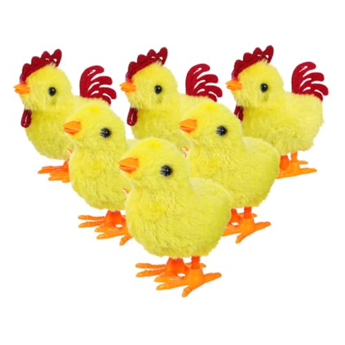 minkissy 6 Stück Teiliges Aufziehspielzeug mit Gelben Mechanischen Hühnchen und Plüschigen Kleinen Küken Handliche Realistische Frühlings und Kinderspielzeuge für Kreative Unterhaltung von minkissy