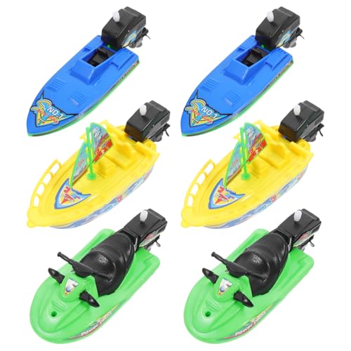 minkissy 6 Stück Teiliges Badespielzeug Plastische Boot Modelle für Segelboote Schnellboote und Motorboote Sicher und Langlebig für Badewanne und Poolspielzeug von minkissy