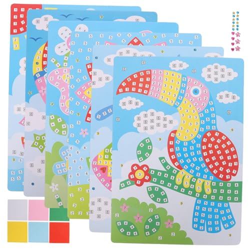 minkissy 6 Stück Teiliges Cartoon Puzzle Sticker aus Eva mit Abgerundeten Kanten Bunte Aufkleber für Frühkindliche Bildung DIY für Schulkind Geschenke und Kinderpartys von minkissy