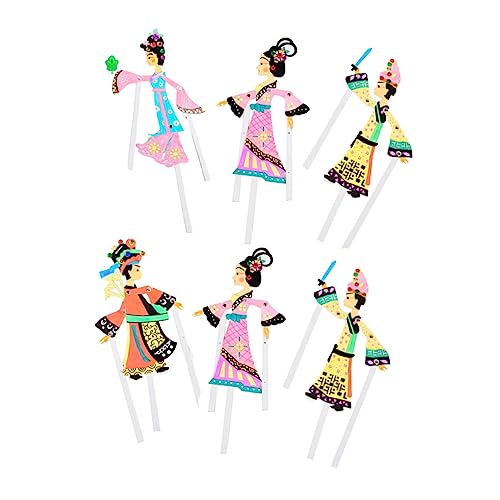 minkissy 6 Stück Teiliges DIY Schattenpuppenset aus Hochwertigem Traditionelle Chinesische Handwerkskunst Kindersicheres Fertige Bunte Puppen als Requisiten und Kreatives Bastelspiel von minkissy
