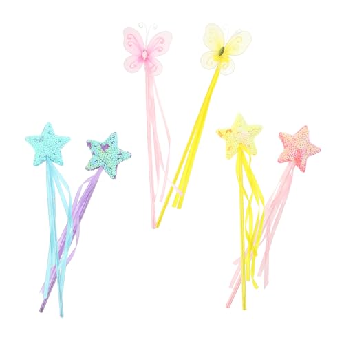 minkissy 6 Stück Teiliges Feenstab Bunte Leichte Feenstäbe in Gelb Violett Blau Schmetterlingsdesign als Partygeschenk und Bühnenrequisite für Mädchen minkissy 6 Stück Teiliges Feenstab Bunte Leichte Feenstäbe in Gelb Violett Blau Schmetterlingsdesign als Partygeschenk und Bühnenrequisite für Mädchen von minkissy