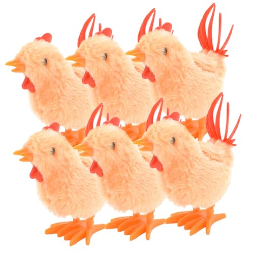 minkissy 6 Stück Teiliges Flauschige Aufziehküken Lustige Springende Spielzeuge für Partygeschenke und Weihnachtsüberraschungen für Bastelprojekte und Dekoration von minkissy