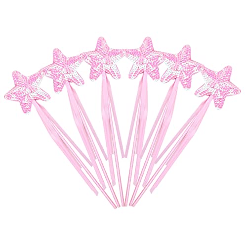minkissy 6 Stück Teiliges Glitzernde Sternzauberstäbe für Kostüm Cosplay Geburtstagsfeiern und Bühnenaufführungen Leuchtende Feenrequisiten für Kleine Prinzessinnen von minkissy