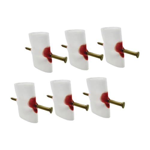 minkissy 6 Stück Teiliges Halloween Scherzspielzeug Kreative Nagel durch Finger Requisiten für Aprilscherz und Gruselige Halloween Partys für Spaß mit Freunden von minkissy