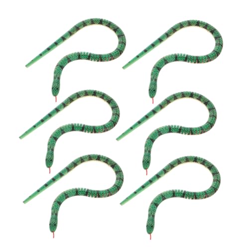 minkissy 6 Stück Teiliges Holzschlangen Spielzeugset Flexible und Realistische Schlangenfiguren für Partys Dekorationen und Streiche Geeignet für Halloween und Geburtstagsfeiern von minkissy