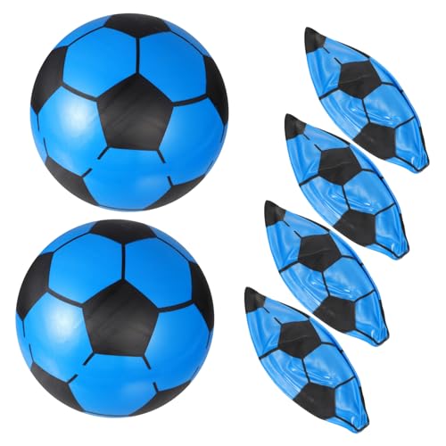 minkissy 6 Stück Teiliges Kleine Aufblasbare Fußballspielzeuge aus Langlebig und Reißfest Geeignet für Erwachsene Unisex für Drinnen und Draußen Farblich Sortiert Zufällige Zufällige Farbe von minkissy
