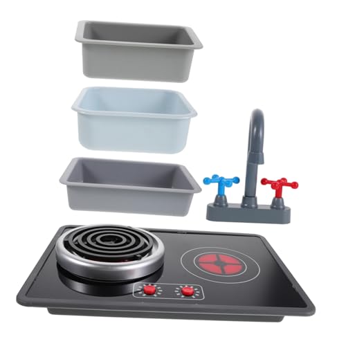 minkissy 6 Stück Teiliges Küchenspielset mit Realistischem Induktionskochfeld Wasserhahn Quadratischem Rechteckigem Spülbecken Mini Spüle mit Licht und Soundeffekten für Kreatives minkissy 6 Stück Teiliges Küchenspielset mit Realistischem Induktionskochfeld Wasserhahn Quadratischem Rechteckigem Spülbecken Mini Spüle mit Licht und Soundeffekten für Kreatives von minkissy