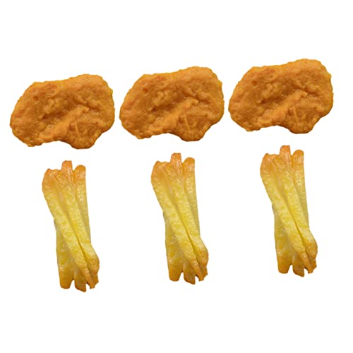 minkissy 6 Stück Teiliges Künstliche Hähnchenstücke und Fake French Fries Spielküche Lebensmittelmodell Realistische Leicht und Tragbar als Dekoration und Fotorequisite für Küchenmärkte von minkissy