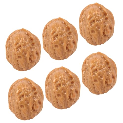 minkissy 6 Stück Teiliges Künstliche Walnussmodelle aus Lebensnahe Textur Realistische Deko für Zuhause und Büro Kreative Wohnaccessoires Geschenkideen von minkissy
