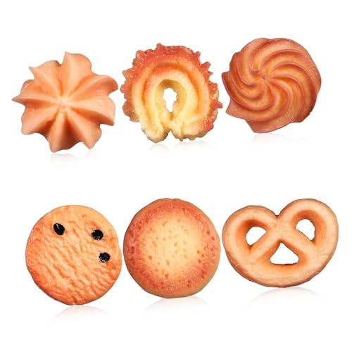 minkissy 6 Stück Teiliges Künstliche Weihnachtskekse aus Kunststoff und Resin Realistische Tischdeko Leichtes Kleines Dessertmodell für Fotorequisiten DIY und Vielseitige Dekoration von minkissy