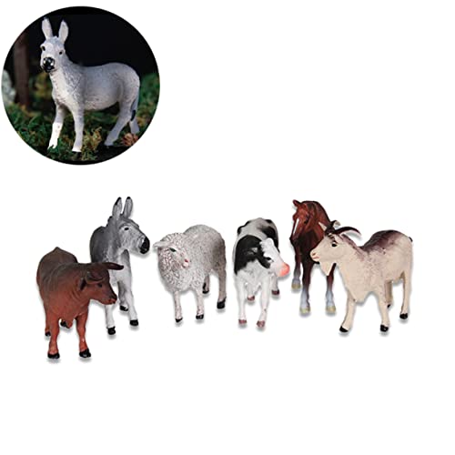 minkissy 6 Stück Teiliges Mini Bauernhof Tiere Set Kunststoff Figuren Realistische Wald und Nutztiere Pädagogisches Kinderspielzeug für Farbenlernen und Fantasieentwicklung von minkissy