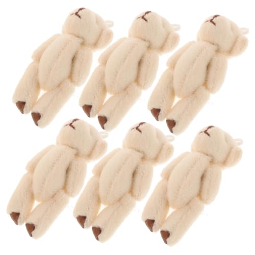 minkissy 6 Stück Teiliges Mini Plüschbären mit Wechselbarer Kleidung Weiche Kuscheltiere aus Plüschstoff Niedliche Mini Tierfiguren für Puppenhäuser Babygeschenk und Kreative von minkissy