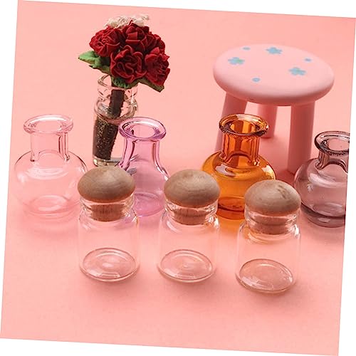 minkissy 6 Stück Teiliges Mini Vorratsgläser mit Deckeln Transparente Miniaturflaschen für Puppenhaus Dekoration Wiederverwendbar Detailreich für DIY und Bastelprojekte von minkissy