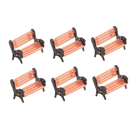 minkissy 6 Stück Teiliges Miniatur Modellset aus Realistische Puppenhaus Dekoration Leichte und Robuste Mini Bänke für Diorama Modellbau und Fotorequisiten Maßstab von minkissy